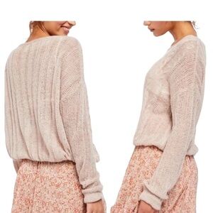 Free People Oversized Angel Pointelle Knit Sweater